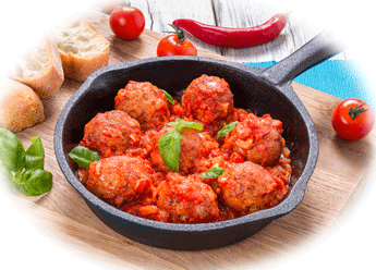 Albondigas. Spanish meatballs made with Chillies in Spanish cooking 