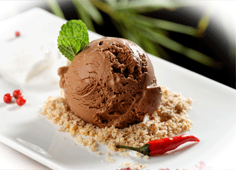 Chocolate ice cream with Malageuta Chilli
