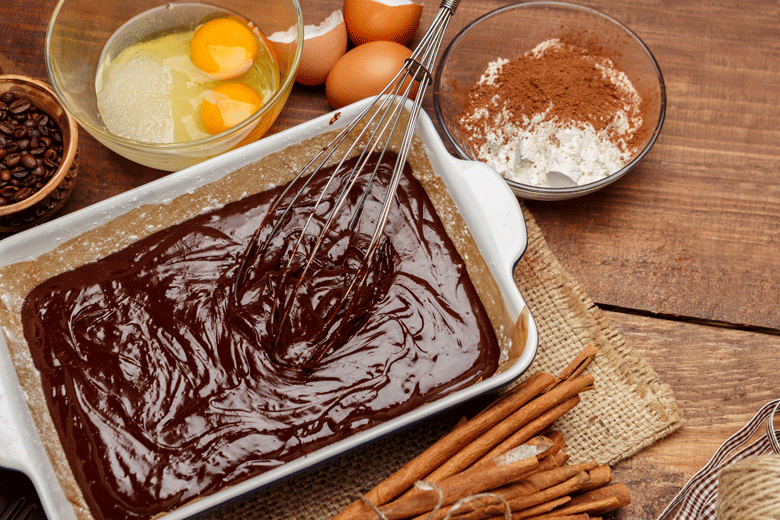 Desserts, baking and desserts. Making chocolate base for souffle 