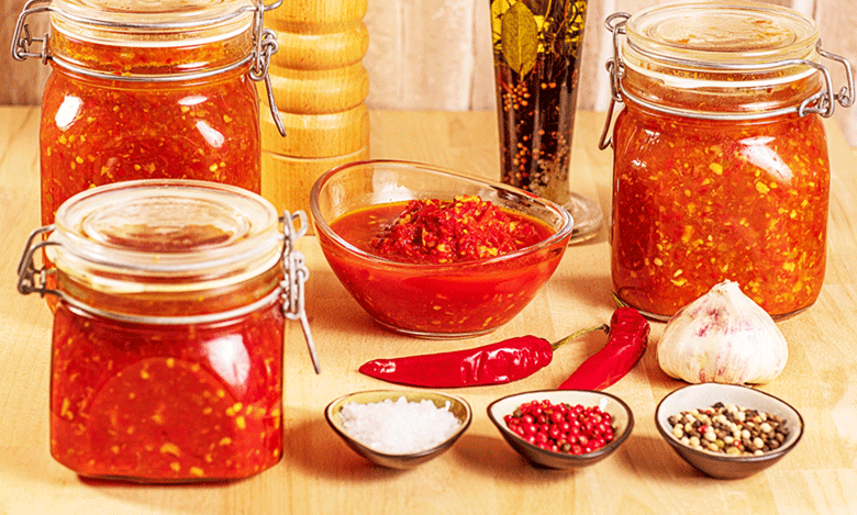 Making  Chilli sauces and relishes at home