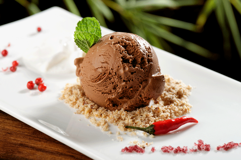 Recipe for ice cream made with chocolate and Chillies