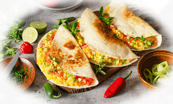 Recipes from Mexico. Scrambled eggs with tortillas