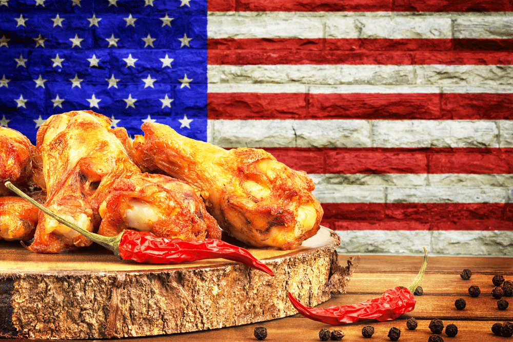 Recipes from the USA . Spicy chicken wings