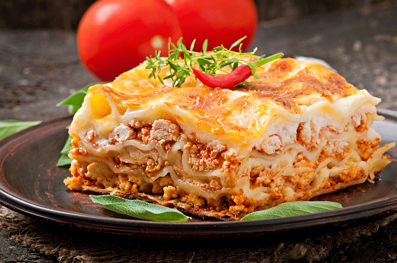 Family meals. Spicy lasagne